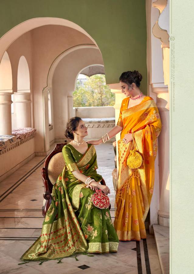Shangrila New Exclusive Organza Festive Wear Weaves Soft Designer Saree Collection
