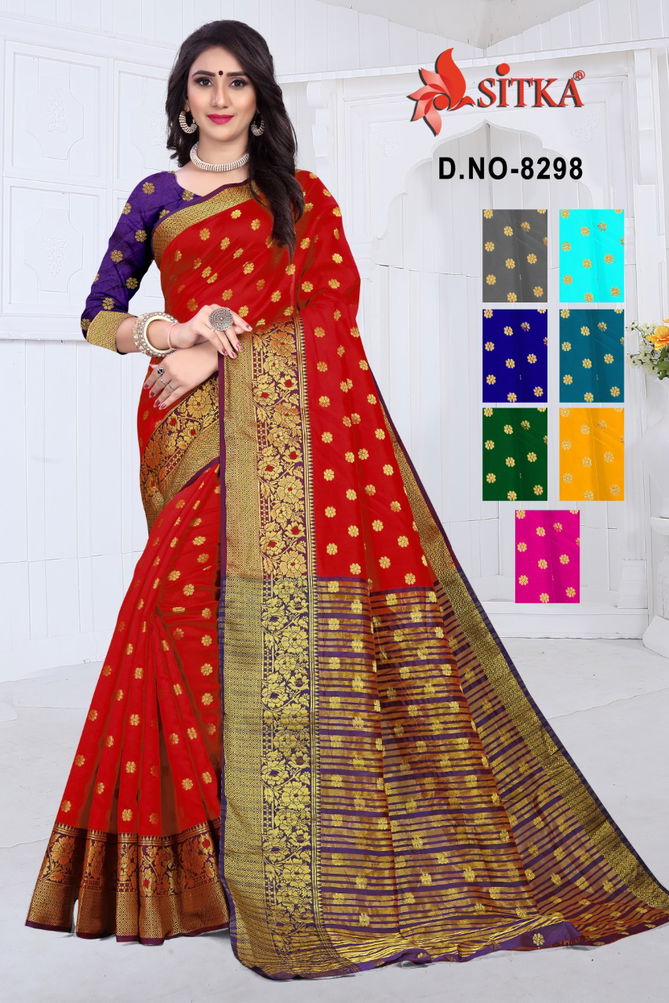 Sitka 8298 Series Latest Designer Silk With Stone Work Festival Wear Saree Collection 