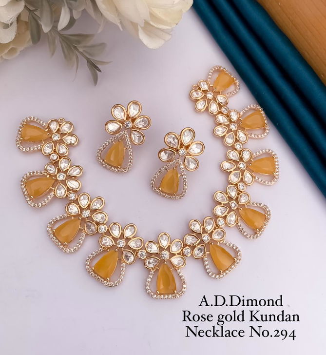 AD Rose Gold Kundan Wholesale Necklace Manufacturers