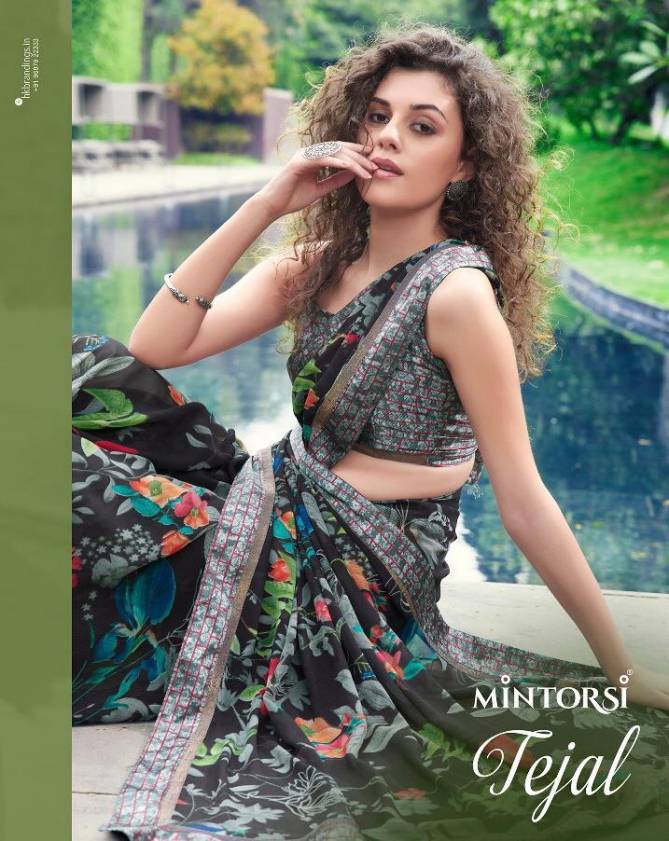 Tejal Mintorsi Weightless with satin lace and satin blouse Printed Designer Daily Wear and Party Wear Saree Collections
