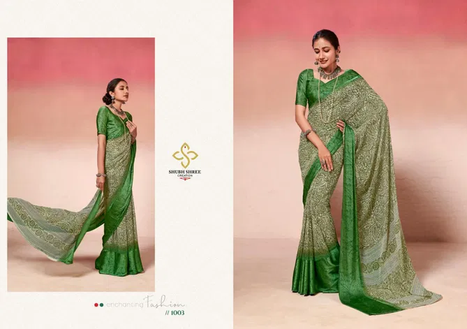 Nargis By Shubh Shree Weightless Satin Printed Sarees Wholesale Shop In India