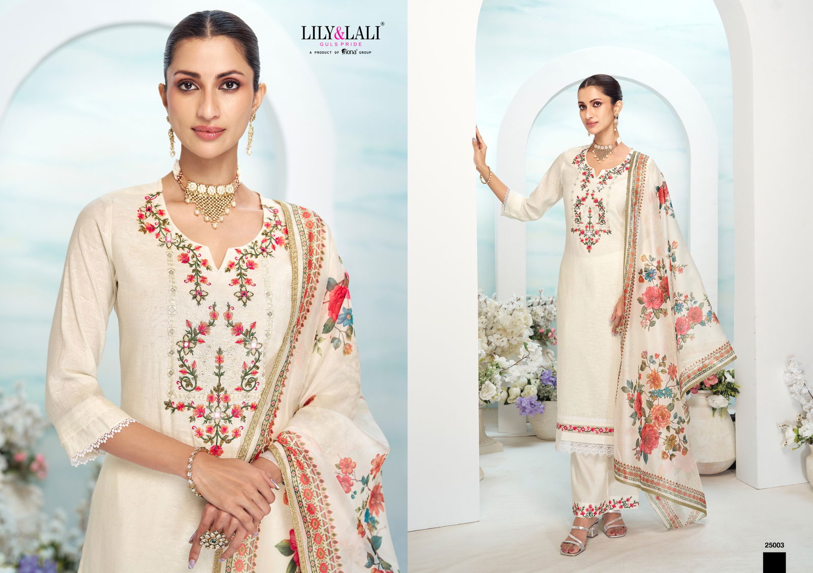 Mishka By Lily And Lali Viscose Silk Top Bottom With Dupatta Online Wholesale