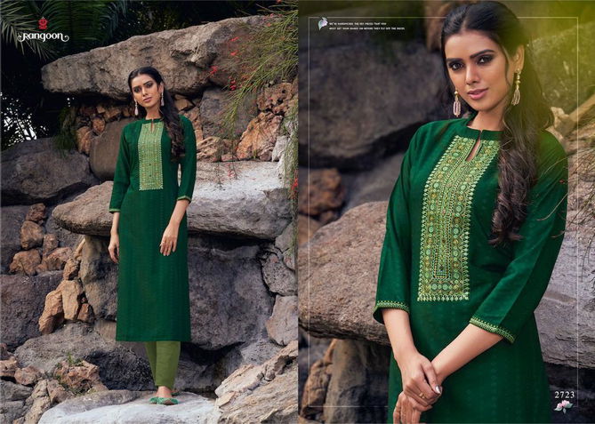 Rangoon Light Line 5 Latest Fancy Designer Ethnic Wear Lining Silk With Work Long Kurti Collection
