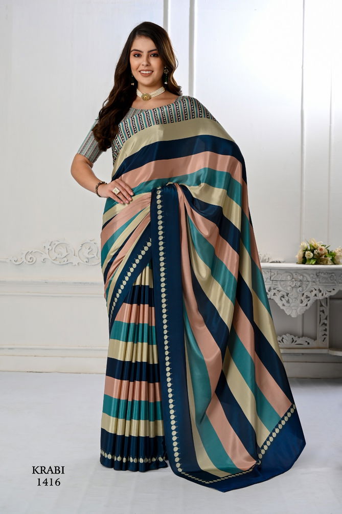 Krabi By Jivora 1404 To 1421 Crepe Digital Printed Casual Wear Surat Saree Wholesale Market