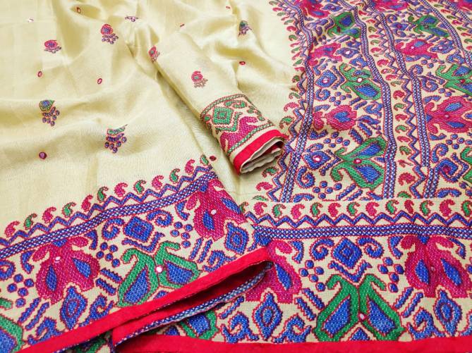 Mahek 28 Latest Fancy Designer Festive Wear Cotton Silk Worked Sarees Collection
