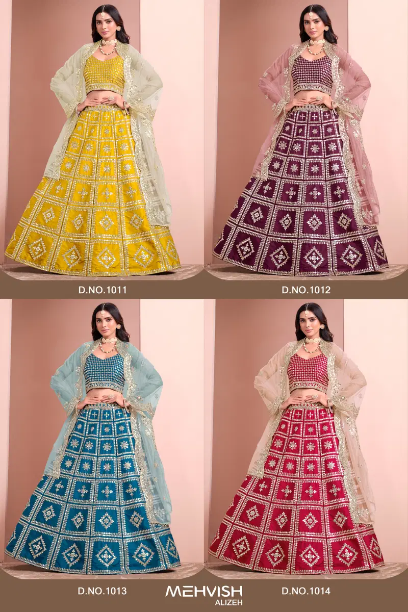 Mehvish By Alizeh Art Silk Designer Lehenga Choli Wholesalers In Delhi