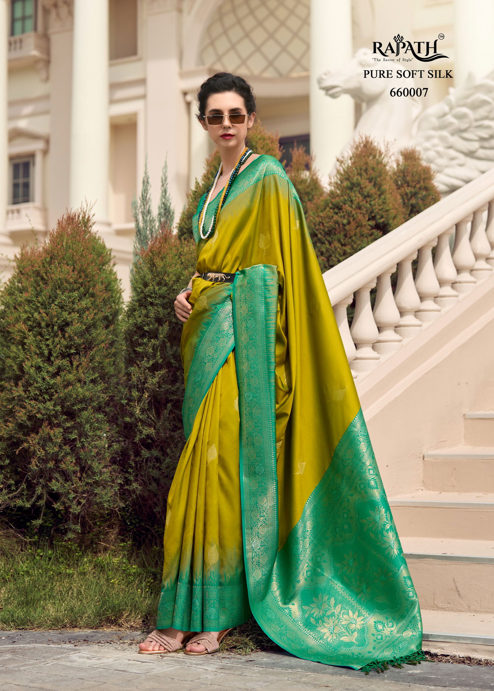  White Mango By Rajpath Soft Silk With Zari Weaving Saree Wholesale Online