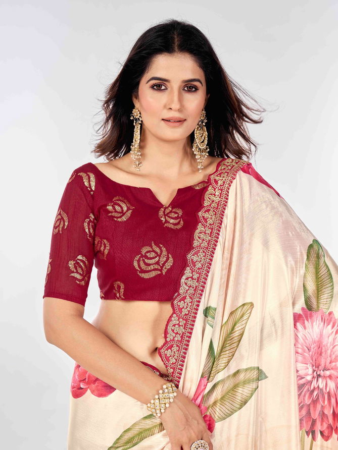 Fiona By Fashion Berry Chinon Designer Saree Wholesale Shop In Surat