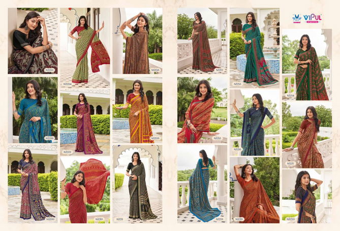 Heritage Silk Vol 11 By Vipul Crepe Daily Wear Sarees Exporters In India