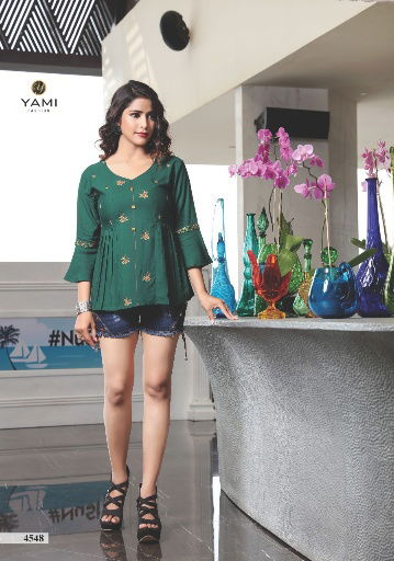 Yami Topsy Vol 12 Stylish Collection Of Ladies Tops With Embroidery Work 