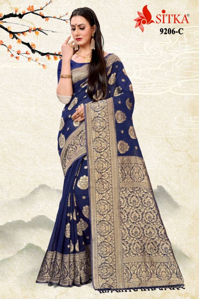 Raveena 9206 Latest Fancy Designer Feavy Festive Wear Cotton Silk Sarees Collection
