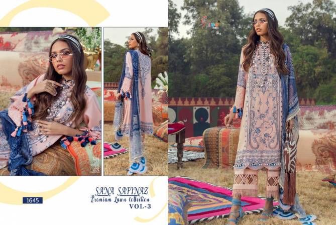 SANA SAFINAZ PREMIUM  LAWN COLLECTION VOL-03 Latest Fancy Designer Pure Lawn Cotton With Embroidery Work Pakistani Salwar Suit Collection