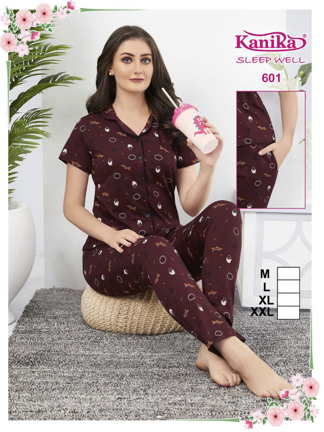 Kanika Sleep Well 601 Hoisery Cotton Night Suits Catalog
