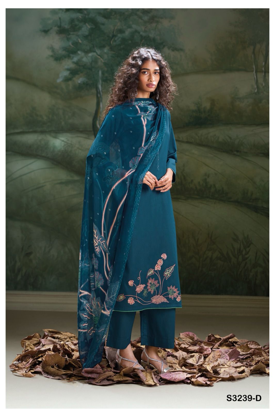 Fenna 3239 By Ganga Cotton Silk Embroidery Dress Material Orders In India