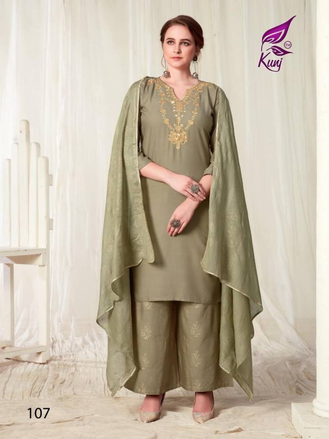 Kunj Kainaat Vol 01 Latest Exclusive Festive Wear Designer Ready Made Plazzo Suit Collection 