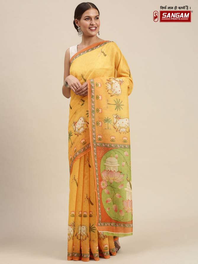 Sangam Saachi New Fancy Wear Digital Printed Cotton Saree Collection