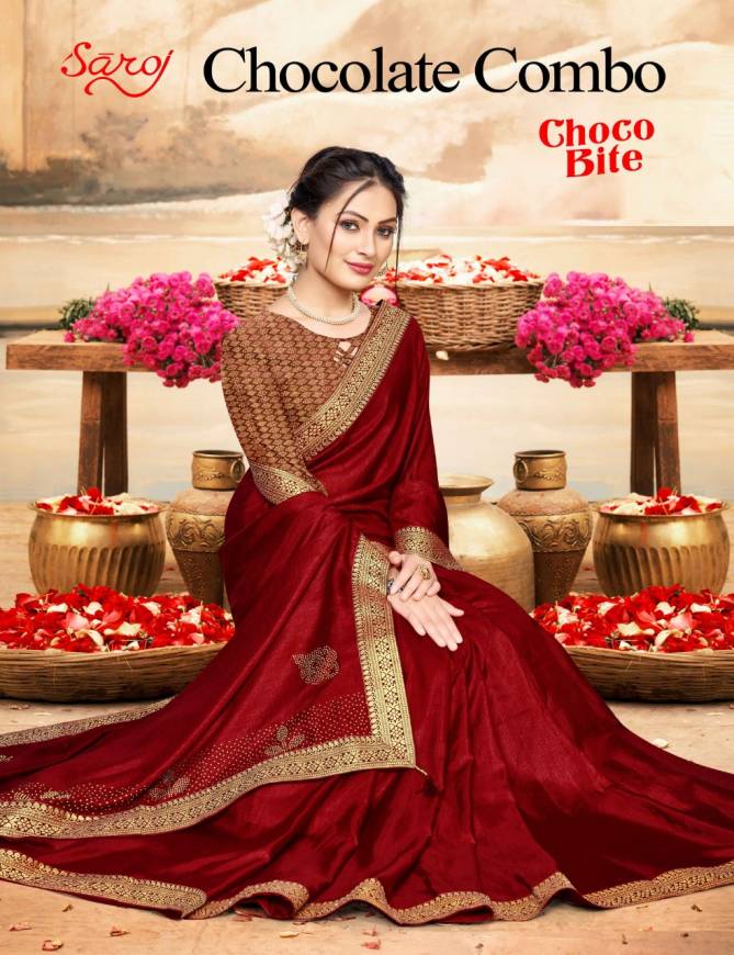 Saroj Choco Bite Chocolate Combo New Exclusive Wear Vichitra Silk Saree Collection