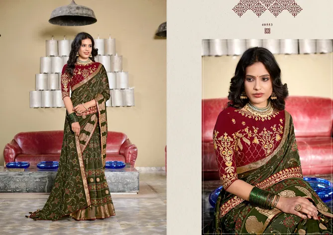 Madhavi By 5D Designer Cottan Butta Printed Sarees Exporters In India