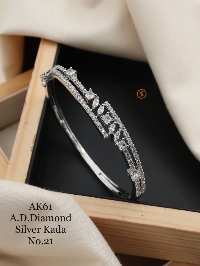 Ad Diamond 4 Designer Silver Kada Catalog