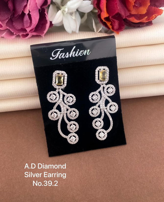 Ad Diamond Silver Earring Wholesale Online