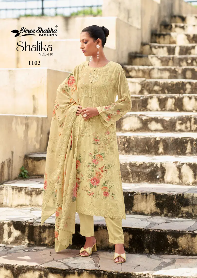 Shree Shalika Vol 110 Embroidery Printed Georgette Suits Suppliers In India