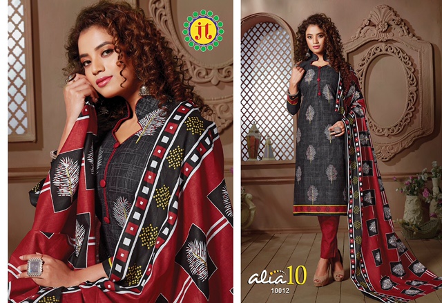 Jt Alia 10 Latest Fancy Regular wear Pure Cotton Printed Dress Material