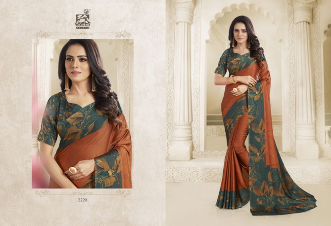 VISHAL SHREYA Latest Regular Wear Black Chiffon Printed Saree Collection