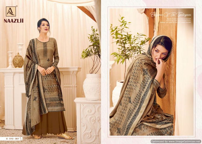 Alok Naazli Latest Digital Print with Swarovski Diamond Work Pure Pashmina  Dress Material Collection 