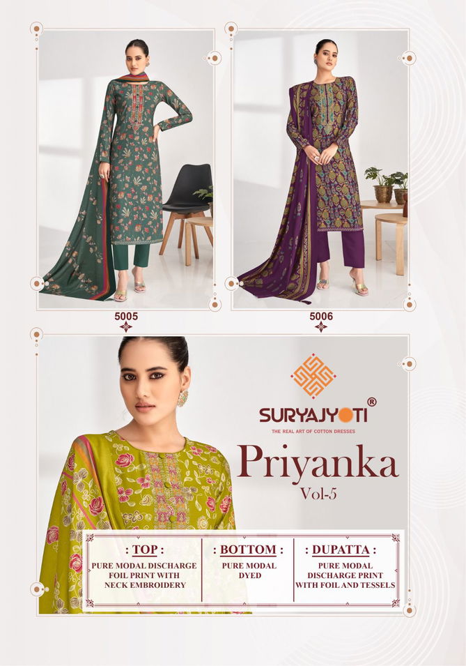 Priyanka Vol 5 By Suryajyoti Modal Printed Dress Material Online Wholesale