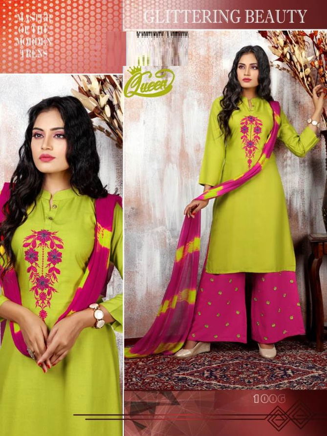 Mirayaa Queen Latest Designer Daily Wear Ready Made Embroidered Plazzo Suit Collection With Nazneen Dupatta 