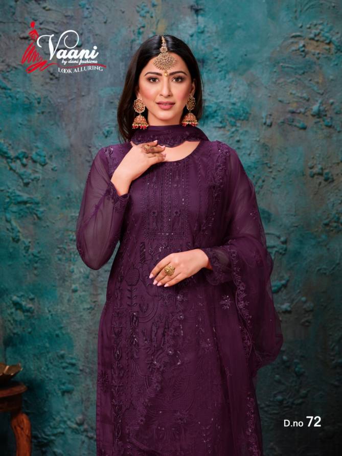 Vaani 7 Heavy Net Fancy Festive Wear Net With Heavy Tone to Tone Thread And Sequence Work Designer Salwar Suits Collection