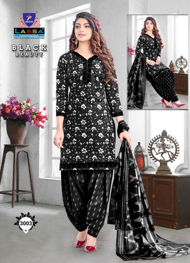 Arihant Lassa Black Beauty Printed Cotton Fancy Casual Wear Dress Material Collection
