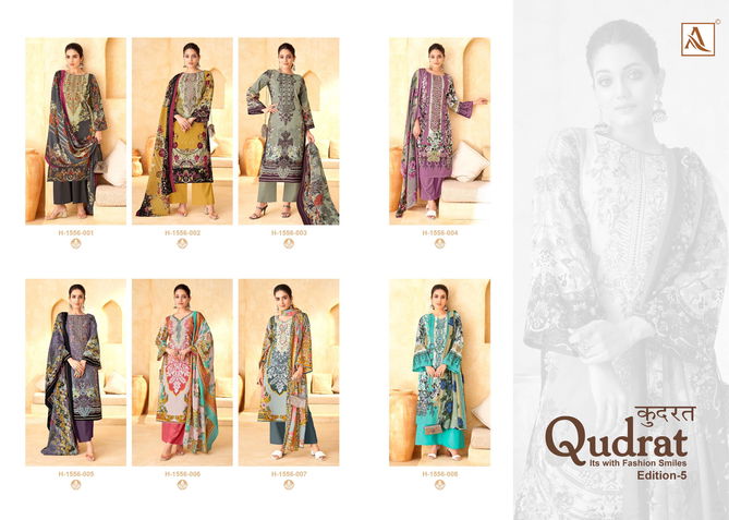 Qudrat 5 By Alok Suit Pakistani Printed Cambric Cotton Wholesale Dress Material In Surat 