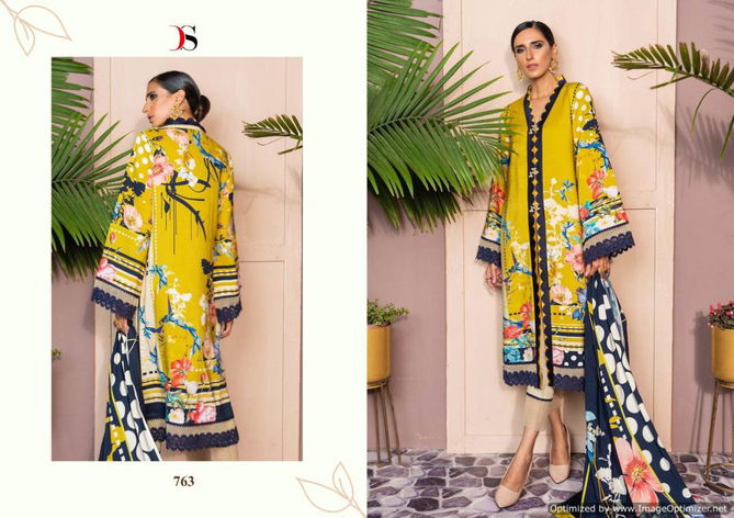 Deepsy Firdous Latest Designer Cotton Pakistani Suits Collection With Mal Mal Dupatta