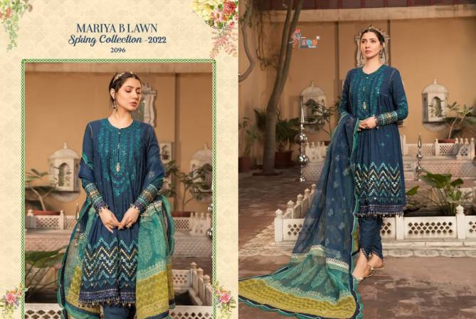 Shree Mariya B Lawn Spring 2022 Heavy Wedding Wear Cotton Pakistani Salwar Kameez Collection