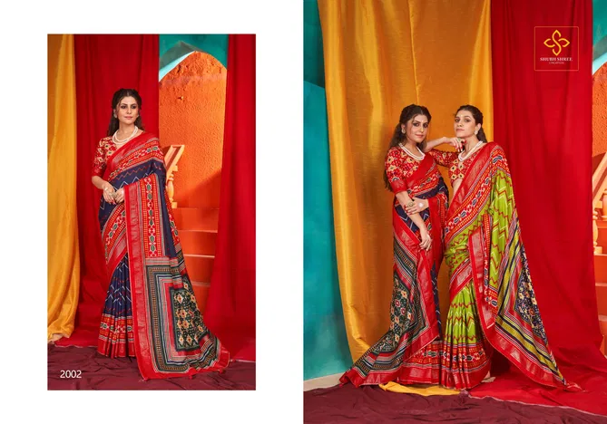 Abhushan Vol 2 By Shubh Shree Velvet Tusser Silk Sarees Exporters In India