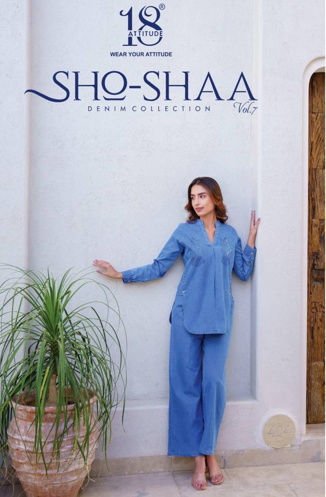 18 Attitude Sho Shaa Vol 7 Denim Cotton Western Party Wear Ladies Top With Bottom Wholesale Shop In Surat