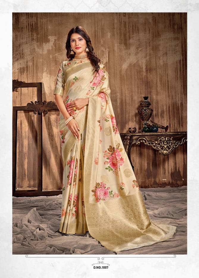 Rajyog Anjali Latest Designer Fancy Festive Wear Silk Digital Printed Silk Sarees Collection

