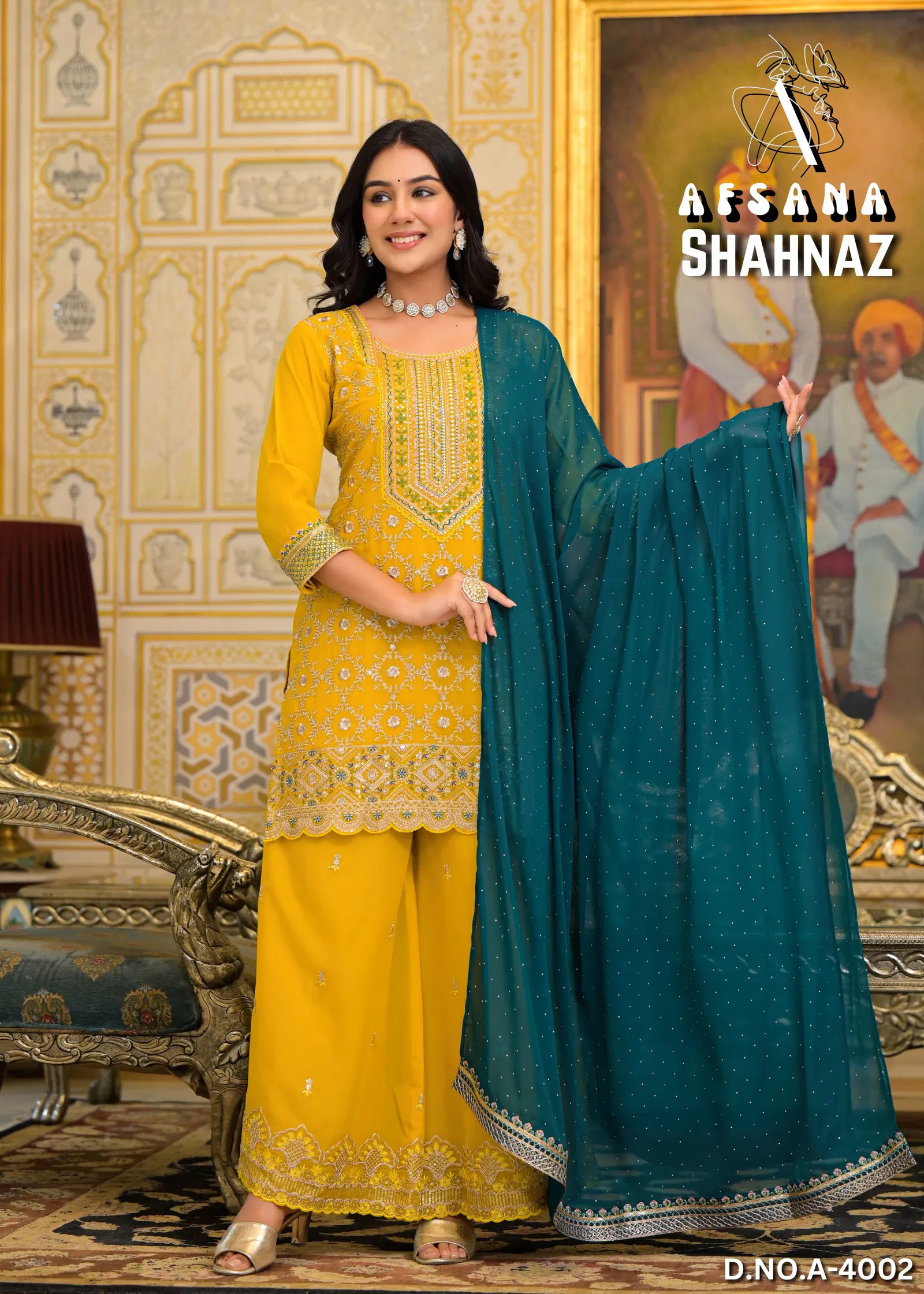 Shahnaz By Afsana Shimmer Embroidery Readymade Suits Orders In India