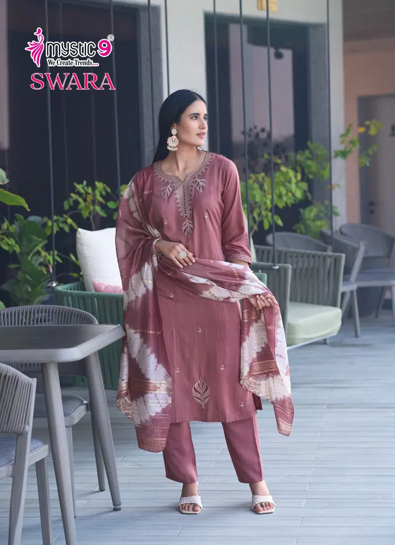  Swara Vol 2 by Mystic 9  Rayon Dobby Kurti Bottom With Dupatta