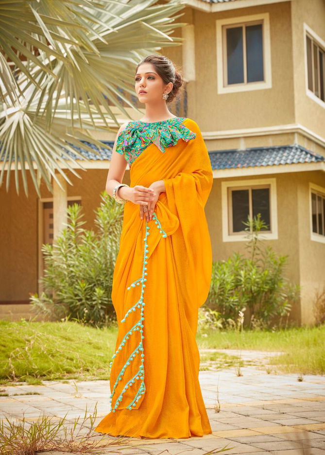 Shreyans Rpid Fire Designer Fancy Look Casual And Function Wear Saree Collection  