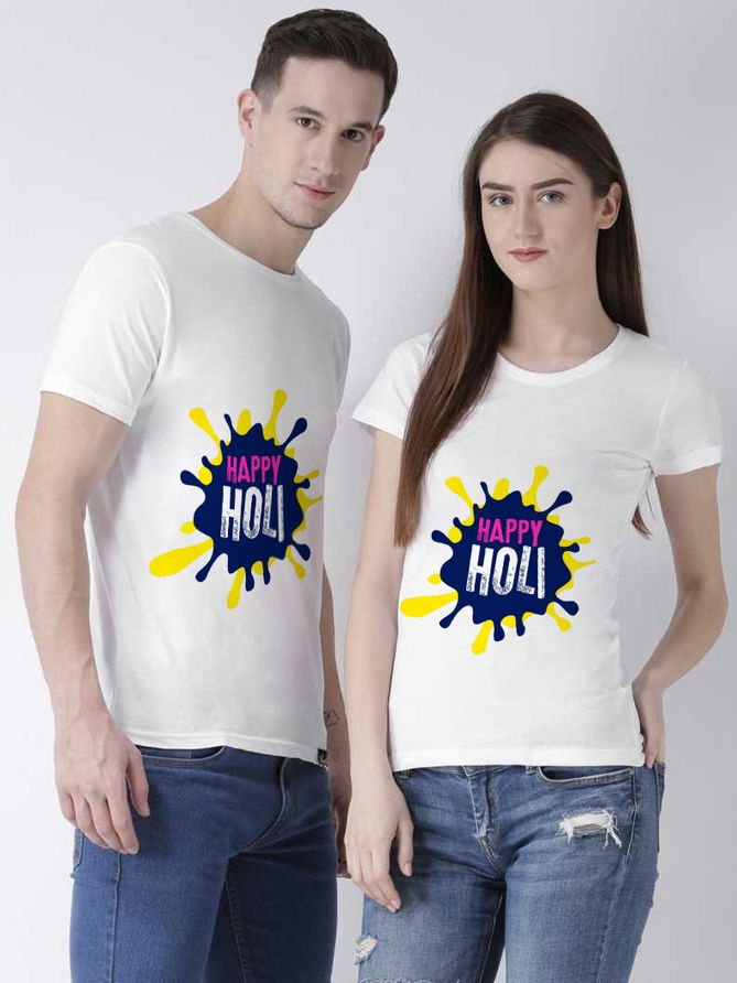 Swara Holi Festive Wear Designer Printed Holi Special Couple Tshirt Collection