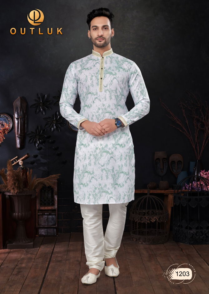 Outluk Wedding Collection Vol 12 Cotton Pintex Mens Kurta Pajama Manufacturers