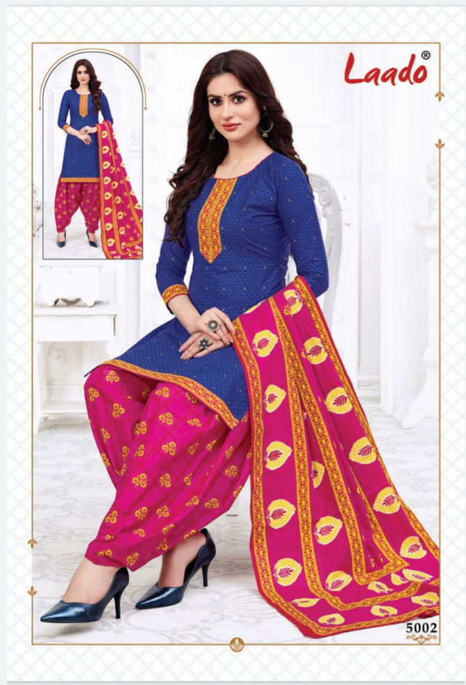 Laado Priti Patiala 5 Casual Regular Wear Cotton Printed  Dress Material Collection
