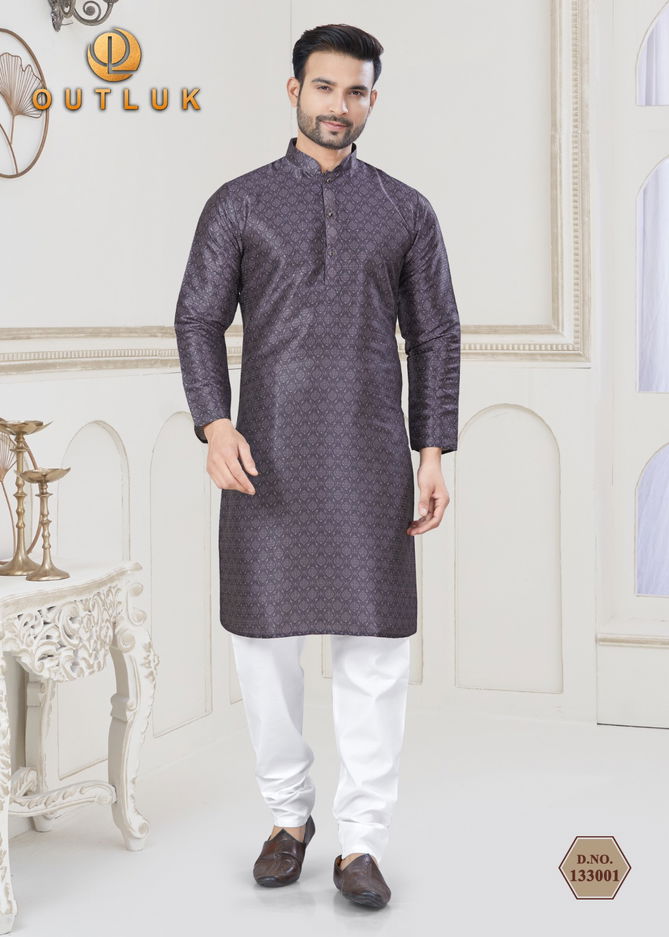 Outluk Vol 133 Jequard Silk Digital Printed Mens Kurta Pajama Maunfacturers