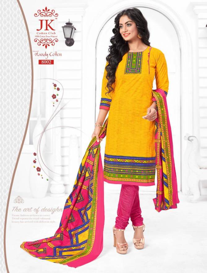JK Handy Cotton 8 Latest Pure Cotton Printed Dress Material Collection  