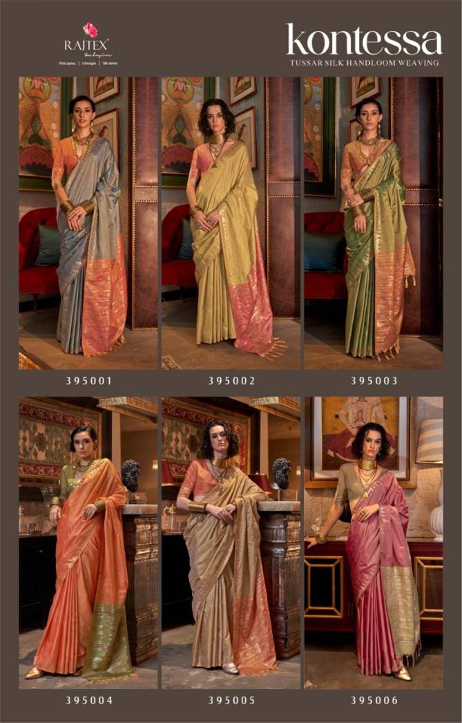 Kontessa By Rajtex Tussar Silk Handloom Weaving Saree Wholesale Online