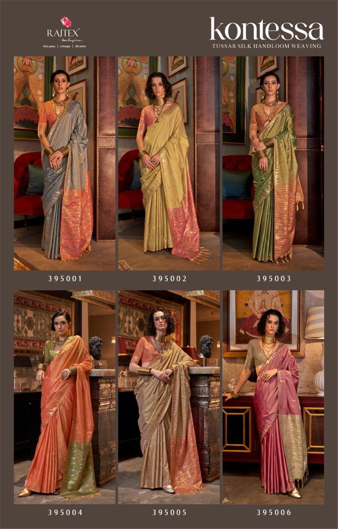 Kontessa By Rajtex Tussar Silk Handloom Weaving Saree Wholesale Online