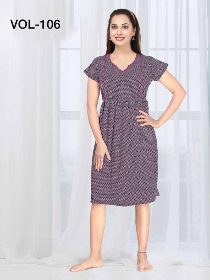 Fashion Talk Shinker Gown 106 Hosiery cotton Night Wear Night Suits Collection
