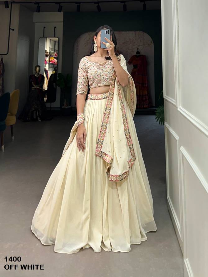 Aawiya 1400 Off White Designer Georgette Embroidery Occasion Lehenga Choli Manufacturers